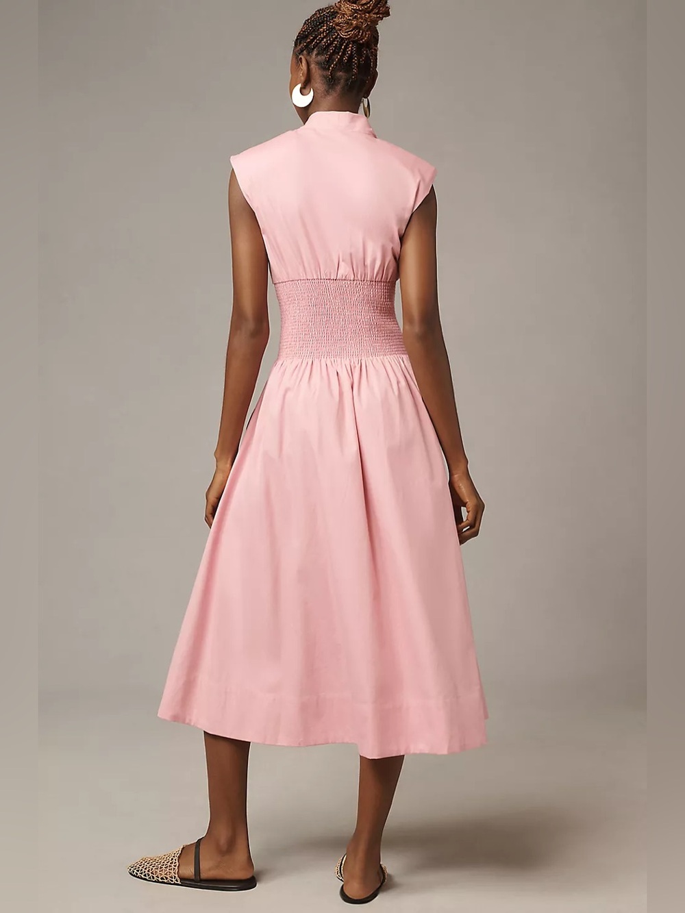NWT Anthropologie Maeve Tommie Zip Front Midi Dress Mauve Pink Pockets S Small - Picture 2 of 3
